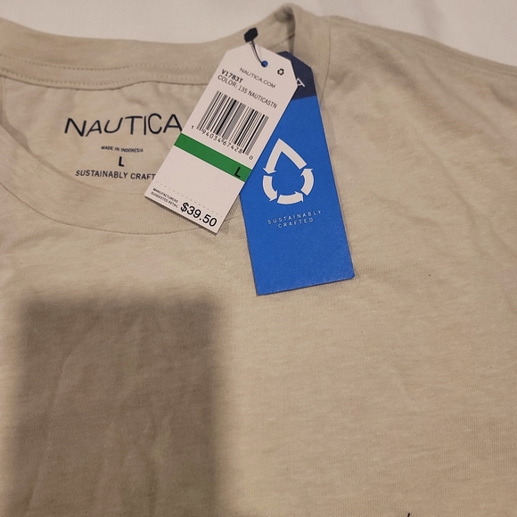 Nautica Men's long sleeve T shirt | Tan Colour | Size L | NWT - Picture 6 of 9